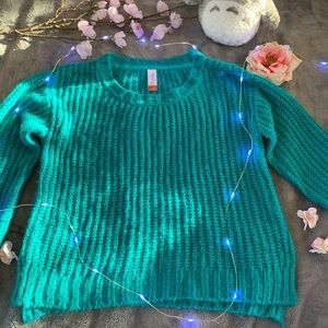 No Boundaries Knitted Green Sweater